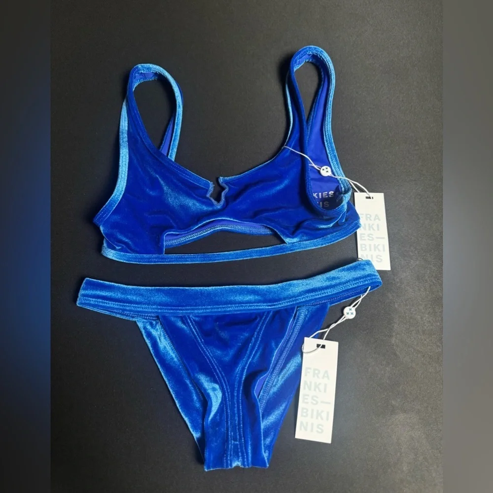 Frankie's Bikinis Cobalt Velvet Two-Piece Swim Set